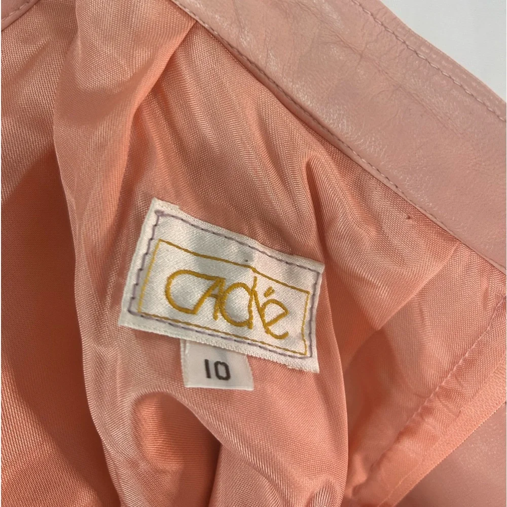 Vintage 80s Cache leather pink midi skirt woman size 10